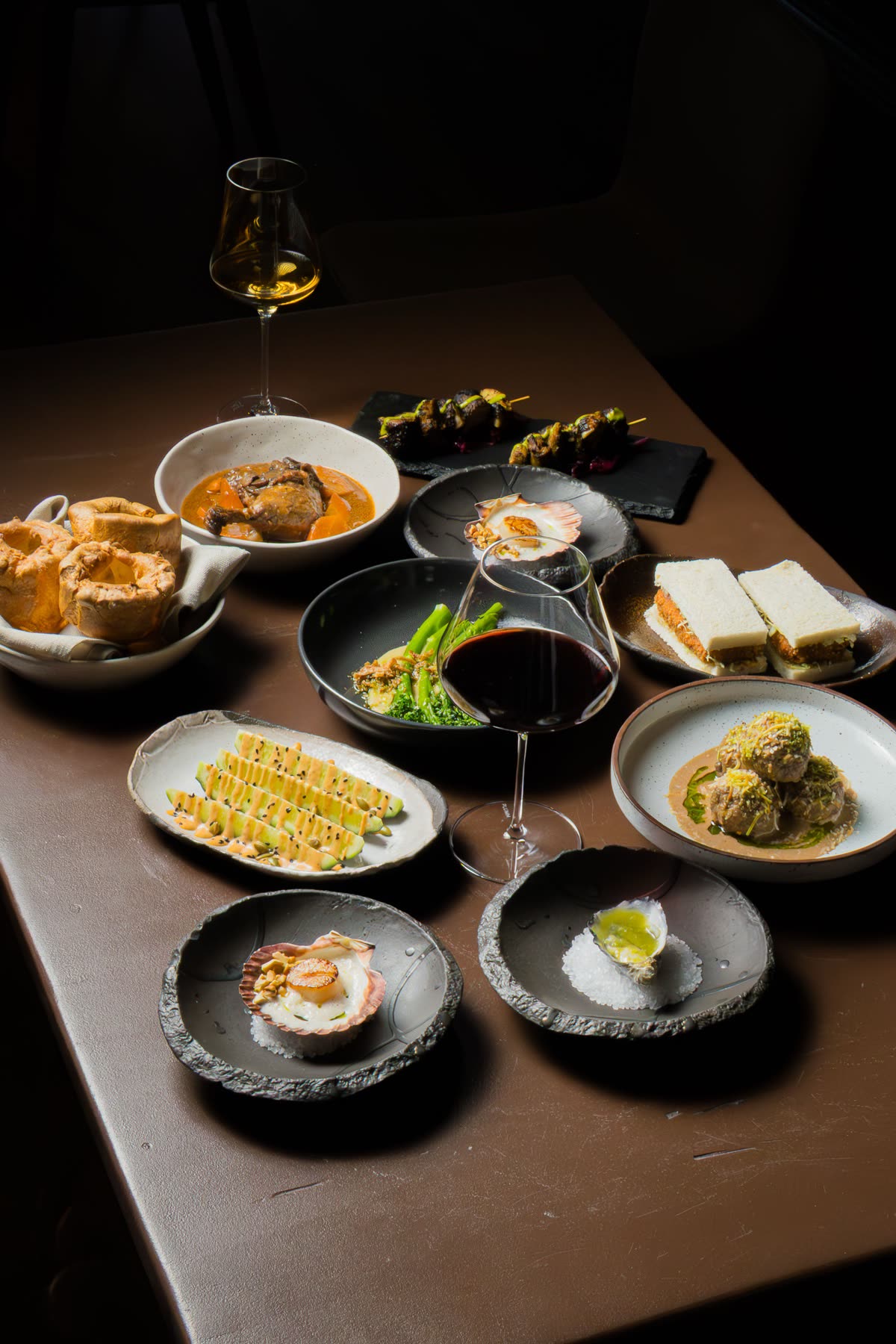 Shared plates and wine at Wine & Larder